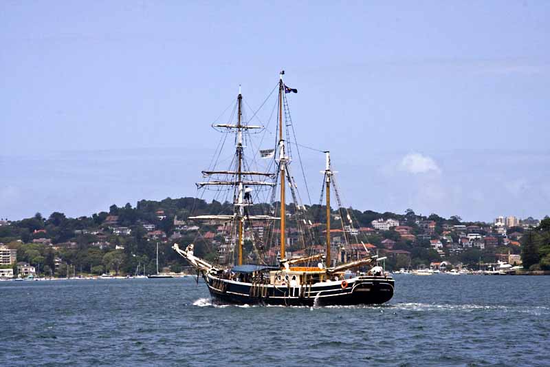 Sailing ship in Sydney Harbor