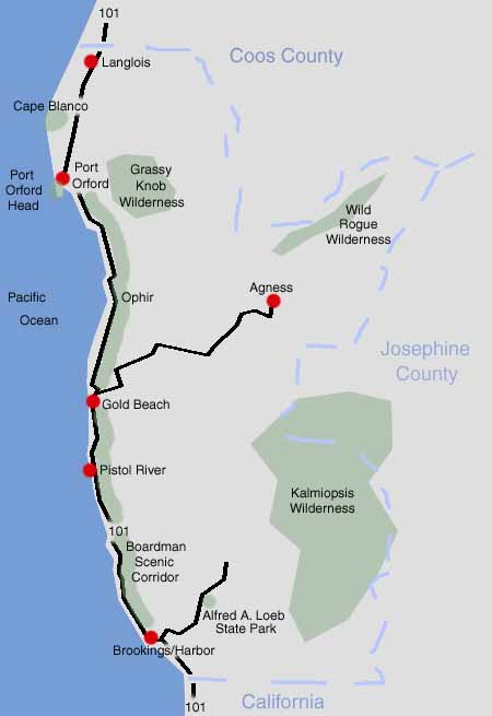 map southwestern Oregon