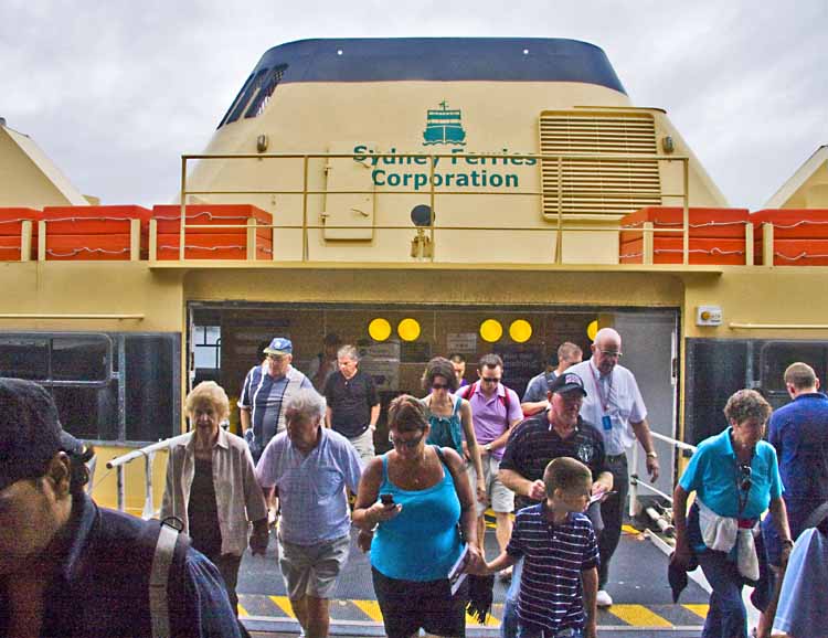 Ferry Passengers Disembarking